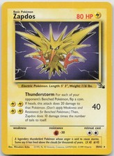 Zapdos 30/62 Rare Fossil Pokemon Unlimited Lightly Played on eBay