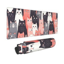 Cute Cats Lovely Kitten Gaming Mouse Pad, Large Non-Slip Rubber Base Mousepad...