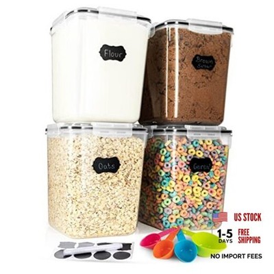 Storeganize Flour Sugar Storage Containers (5.3L/4pk) Great Rice Canisters