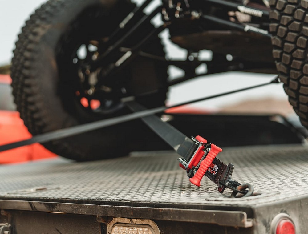 SpeedStrap 1 1/2In x 10Ft Ratchet Tie-Down w/ Soft-Tie (2 Pack) - Black