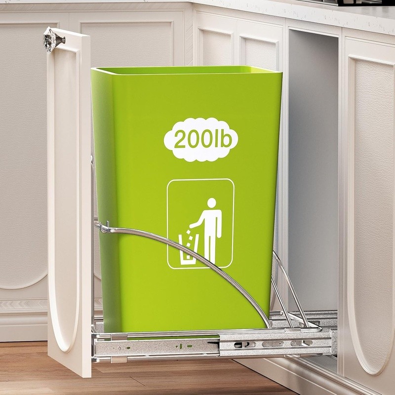 Pull Out Under Sink Trash Can W/ Sliding Rail Kitchen & Bathroom Storage New