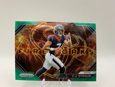 2023 Panini Prizm CJ STROUD RC #F-10 Fireworks Green Wave Houston Texans