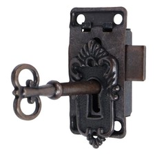 Antique Bronze Cabinet Lock with Keys Flush Mount Furniture Box Lock Tool
