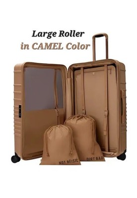 Béis The Large Check-in Roller Luggage in Camel Brand New NWT | eBay