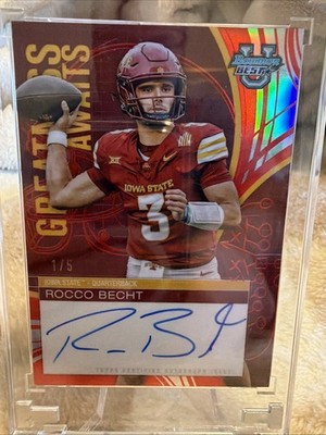  25 Rocco Becht 1/5! Greatness Awaits Bowman Chrome U! Iowa State!   