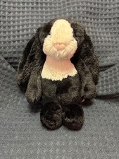 Jellycat Rare retired Bashful Bunny Dutch 12  black and cream