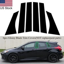 For 2012-2018 Ford Focus 6pcs Glossy Piano Black Pillar Posts Door Window Covers