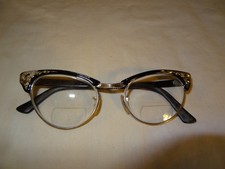 Vintage Cat Eye 1950's Eyeglasses 44 Alum 10-12K GF 20 FRAMES ONLY 
