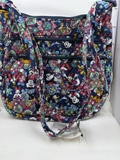 VERA BRADLEY DISNEY MICKEY AND FRIENDS PLAYFUL FLORAL TRIO ZIP HIPSTER PURSE NWT