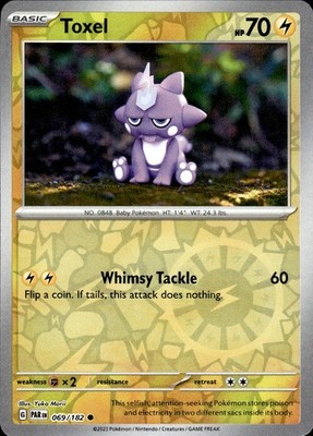 Toxel 069/182 Reverse Holo Paradox Rift Yuka Morii Clay Art Pokemon TCG NM