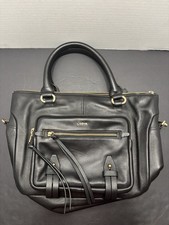LODIS Large Leather Sport Satchel Ellie Black