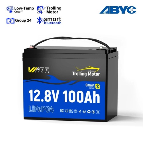Wattcycle 12V 100Ah LiFePO4 Lithium Batterie - BCI Gruppe 24, 15.000 Zyklen, Eingebautes 100A BMS, Niedrigtemperaturschutz - Ideal für Wohnmobile, Golfwagen, Heimenergiespeicher, Boote Wattcycle 12V 100Ah LiFePO4 Lithium Batterie - BCI Gruppe 24, 15.000 Zyklen, Eingebautes 100A BMS, Niedrigtemperaturschutz - Ideal für Wohnmobile, Golfwagen, Heimenergiespeicher, Boote