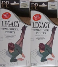 2 pairs of Pretty Polly Medium Size Semi Sheer 20 Denier Legacy Tights in Fawn