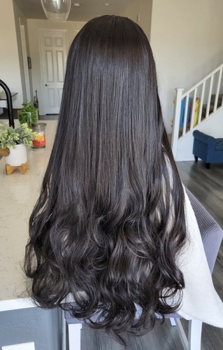 Curly Ends Off Black Dark U Shaped Synthic Hair Extensions, Heat... - Bild 1 von 9