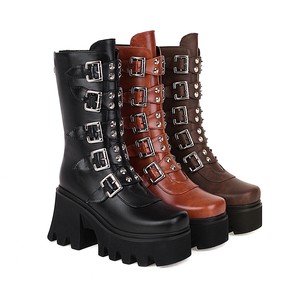 Details about New Women's Low Platform High Heel Shoes Buckle Strap Mid Calf Boots US ALL SZ L Details about New Women's Low Platform High Heel Shoes Buckle Strap Mid Calf Boots US ALL SZ L