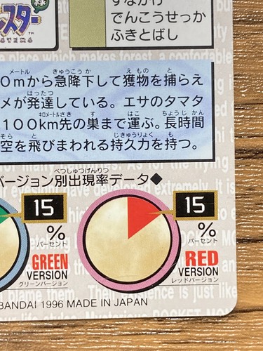 Pokemon Carddass Card Pidgeotto No.17 Bandai Pocket Monsters Green ver. 1996 - Picture 19 of 19