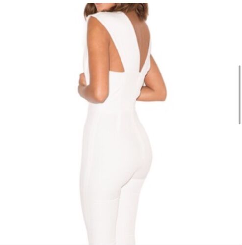 House of CB Ivory V Neck Skinny Jumpsuit - Picture 3 of 9