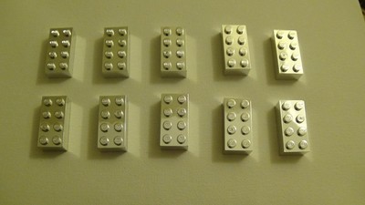 On Sale Lego lot of 10 rare 2x4 chrome silver anniversary bricks On Sale Lego lot of 10 rare 2x4 chrome silver anniversary bricks