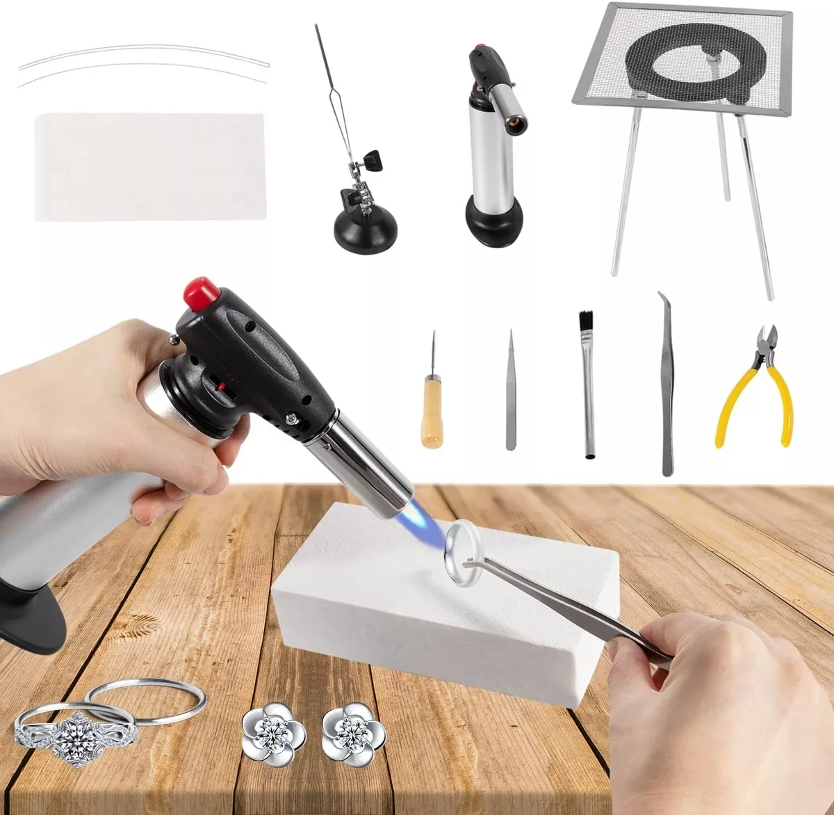 Jewelry Soldering Kit w/Butane Torch Soldering Block for Beginner  Silversmiths