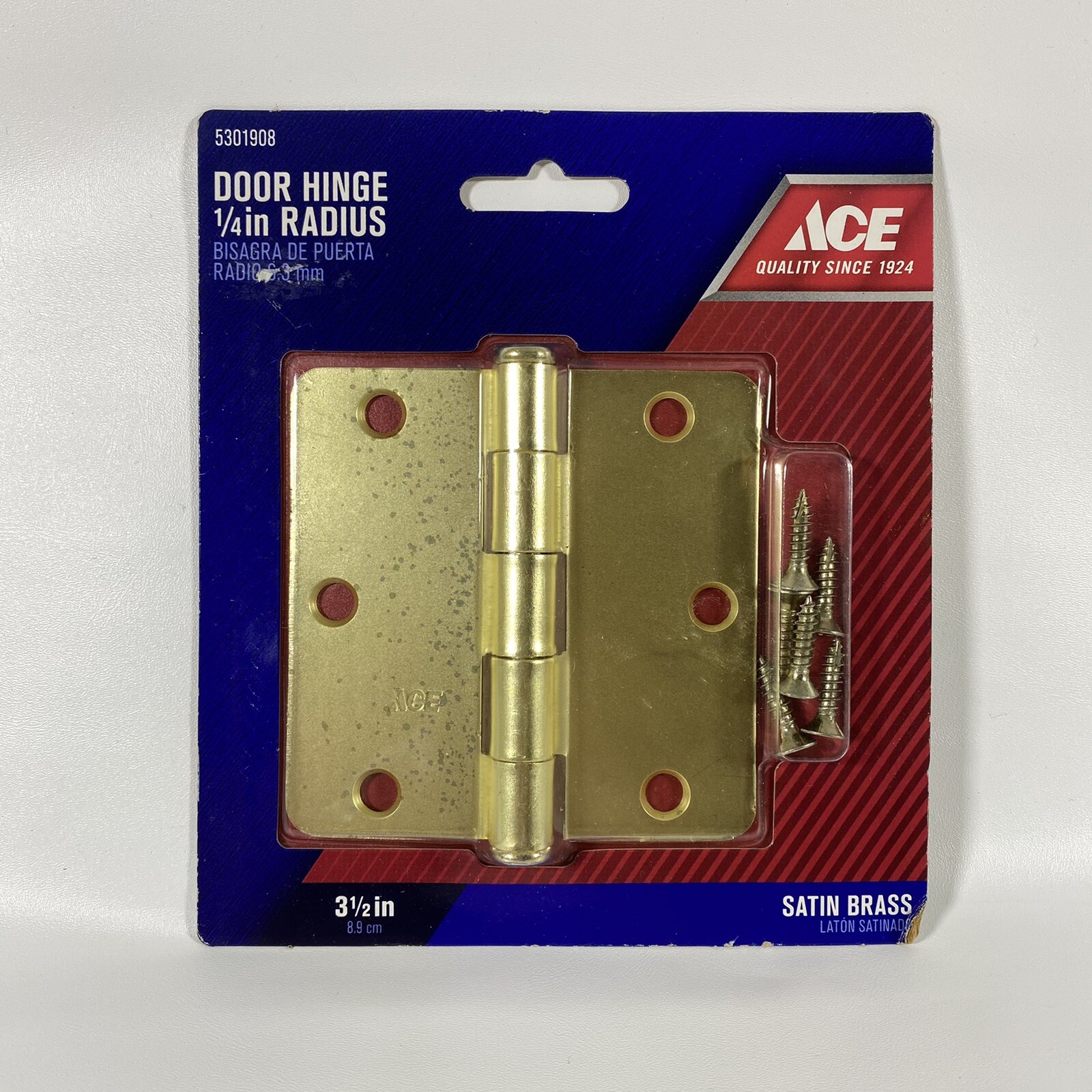 ACE HARDWARE Door Hinge 1/4in Radius 5301908 Satin Brass 3 1/2in Lot Of 3 Hinges eBay