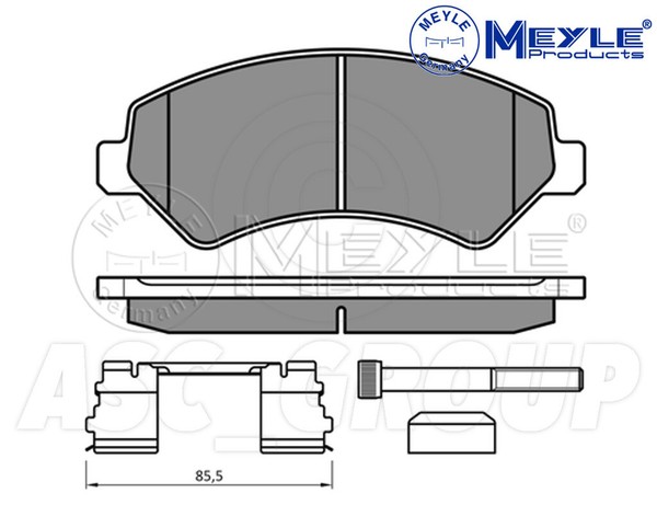 Meyle Bremsbelagsatz, Vorderachse Mit Anti Quietsch Platte 025 244 6619/W2-image