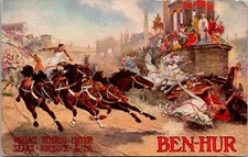 Vintage Advertising Postcard Ben Hur The Chariot Race Scene Sears-Roebuck 1913