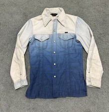 Vintage 70s Wrangler Western Denim Shirt Jacket Pearl Snap Chainstitch Men s S