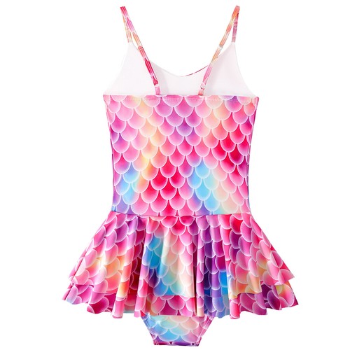 Kids Girls Swimmsuits Fish Scales Print Swimwear Bathing Suit Bodysuit Bikini - Picture 11 of 47
