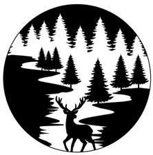 Buck Forest Circle Two Vinyl Decal Car Truck Tablet Laptop Mug Window Tumbler