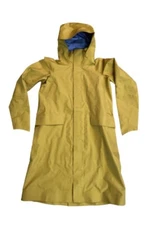 Viev GORE-TEX Women's XS Yellow Gemma Long Hooded Utility Trench Rain Jacket EUC