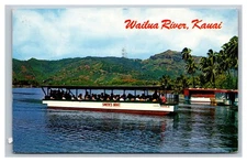 Kauai, HI, Hawaii, Wailua River, Sightseeing, Smith's Boat, Postcard Posted 1990