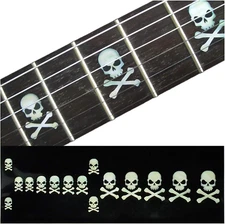 Inlay Sticker Fret Markers for Guitars & Bass - Skull with Crossbones (Sideways)