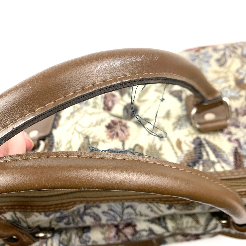 Bolso de Viaje Vintage Años 90 Jordache Floral Tapiz Cremallera Correa para el Hombro Lona 16" Foto 4 de 4