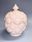 Vintage Westmoreland Old Quilt Milk Glass Pine Cone Candy Jar with Lid