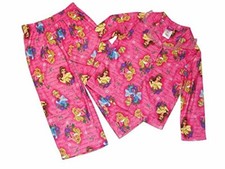 Disney Princess Purple Roses and Lettering Girl's Flannel Pajama Set, Size 4