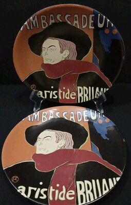 Lot Vintage Sango Cabaret Ceramic Luncheon Plates Jane Avril Montmartre  Paris