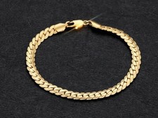 Domineering Men Stainless Steel Classic Gold Wheat Chain Bracelet 7.5-9"
