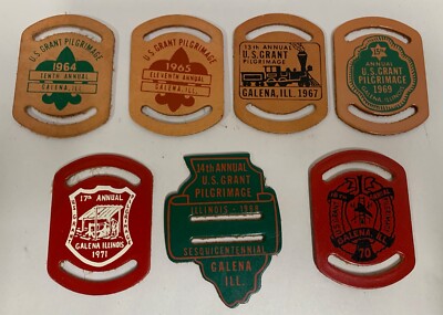 Lot Of ''7'' Vintage Leather BSA Boy Scout Neckerchief Slide (A7)