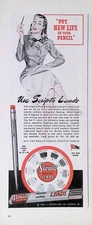 Vintage Print Ad 1940's Scripto Pretty Woman Put New Lead in Your Pencil WWII