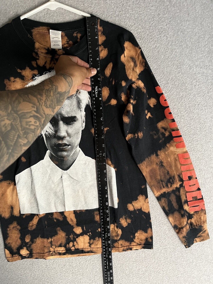 Justin Bieber Purpose Tour Concert Large Long T-Shirt Spellout Tie