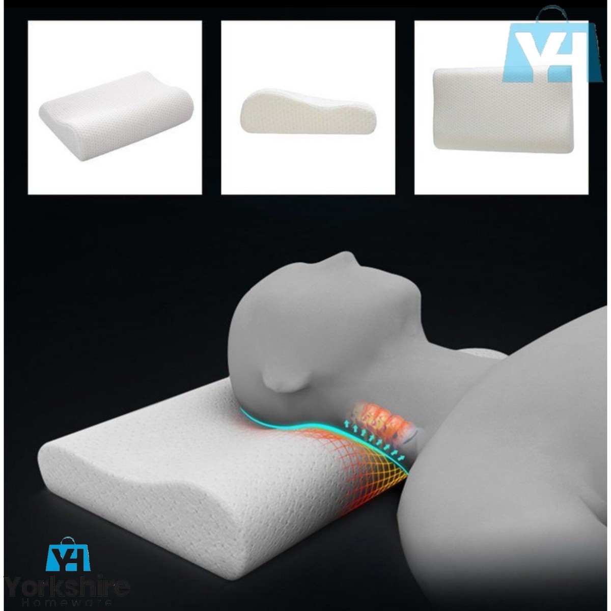 ASAB AS-27481 Memory Foam Cooling Pillow Gel Pad Cool Night Sleep