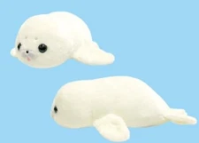 Amuse 703423 Fluffy Seal Baby Fluffy Stuffed Toy Total Length 24cm from Japan
