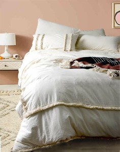 Flber Ivory Duvet Cover Tufted Boho Bedding Comforter Twin, 68" x 86"  eBay