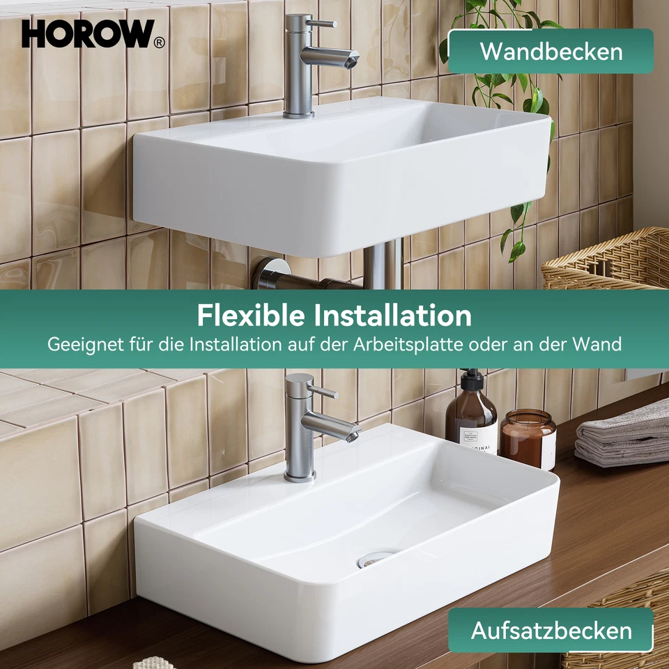 Hanging or Countertop Basin Ceramic Small Vanity Unit with Tap Hole for Guest Toilet - Image 2 of 4