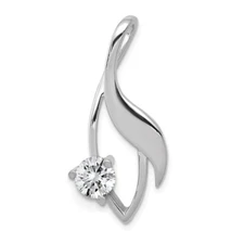 14k White Gold Fancy 5mm Diamond Slide Pendant Mtg 1.71g (L- 30mm, W-14mm)