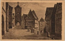 Old postcard AK Rothenburg-Plonlein GERMANY (1074789)