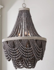 Farmhouse Wood Beaded Chandelier Boho Regina Andrew Anthropologie Style