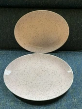 Myott Kingpin Pink And Black Serving Platters made in England mid-century modern