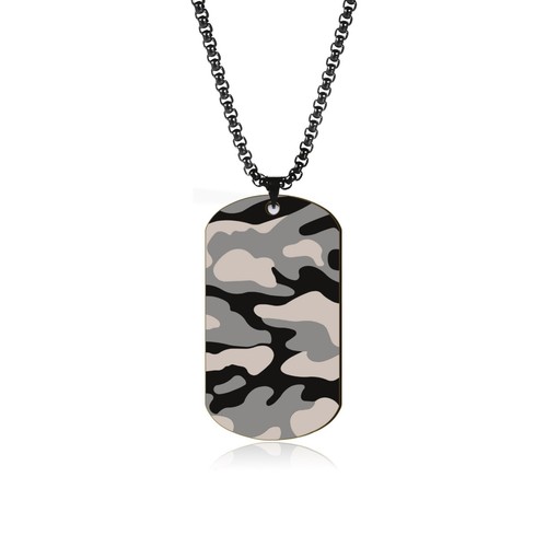 Stainless Titanium Military Army Dog Tag Engravable Pendant Necklace Men Chain - Picture 14 of 16
