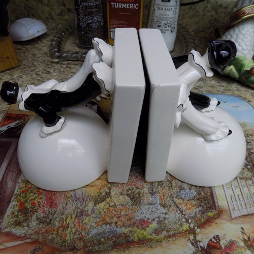 Vintage Art Deco Pierrot French Pantomime Clown Ceramic Bookends - Picture 9 of 12